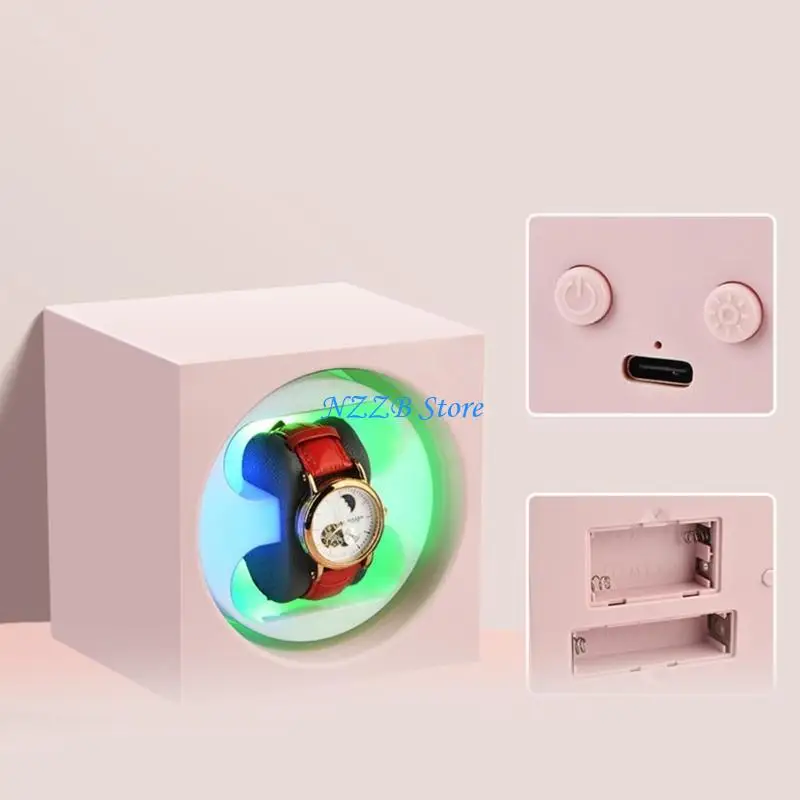 T21F Automatic Watch Winder with 2 Running Motor Watch Winding Display Box Decorations