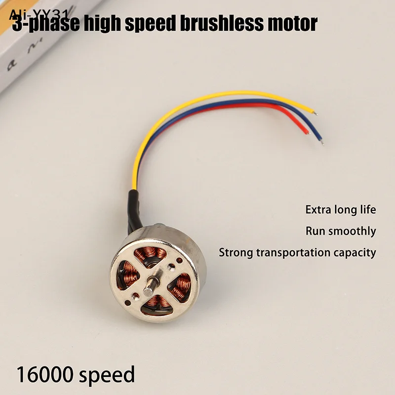 

【S63】1S-2S 3.7V 7.4V 15000KV Миниатюрный 14-мм 3-фазный бесщеточный высокоскоростной двигатель с валом 1.5 мм для радиоуправляемых дронов, вентиляторов и радиаторов