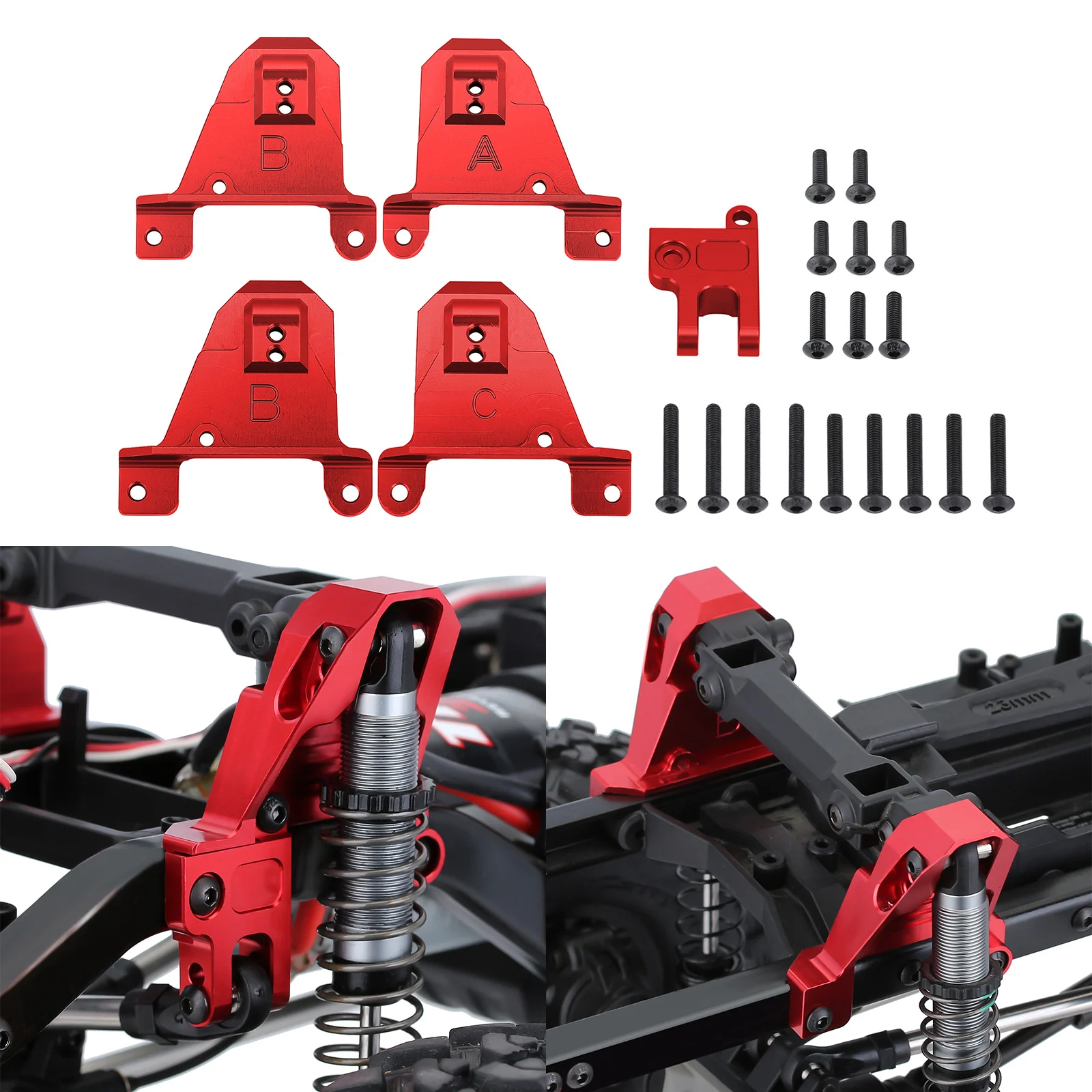 

Aluminum Alloy Front Rear Shock Towers Mount Set for 1:10 RC Rock Crawler TRX4 8216 RC Parts