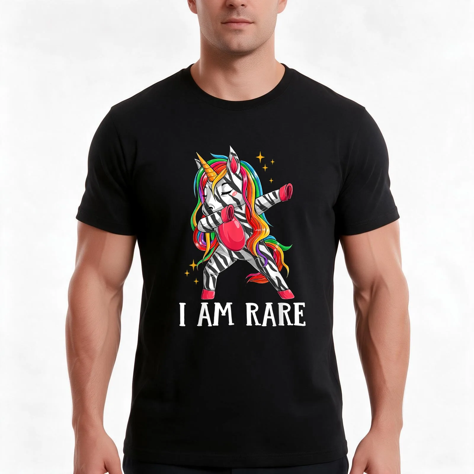 I Am Rare Zebra Unicorn Warrior Rare Disease Awareness T-Shirt, Summer Casual Cotton Tee, Oversized Streetwear Tops, 100% Cotton