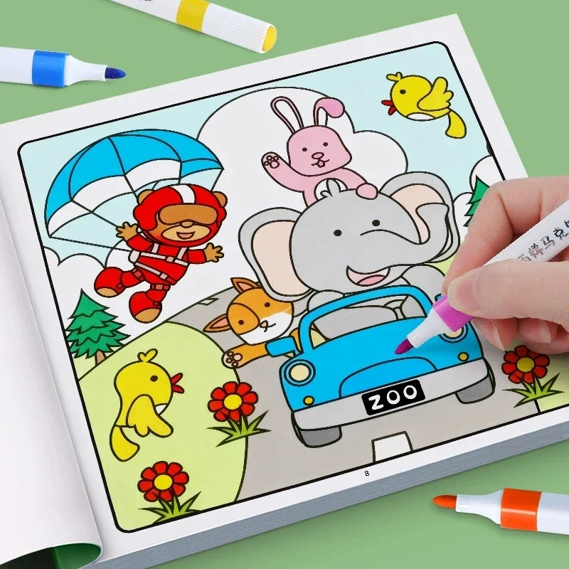 

Children's Drawing Book Graffiti Animal Ocean Drawing Colorful Drawing Kindergarten Fun Coloring Book