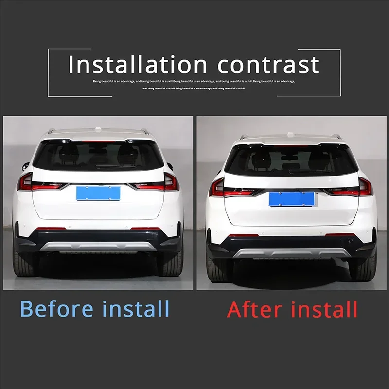 For BMW X1 IX1 U11 2023-2024 ABS Carbon Fiber Car Rear Bumper Both Sides L-shaped Trim Strip Sticker Car Interior Accessories