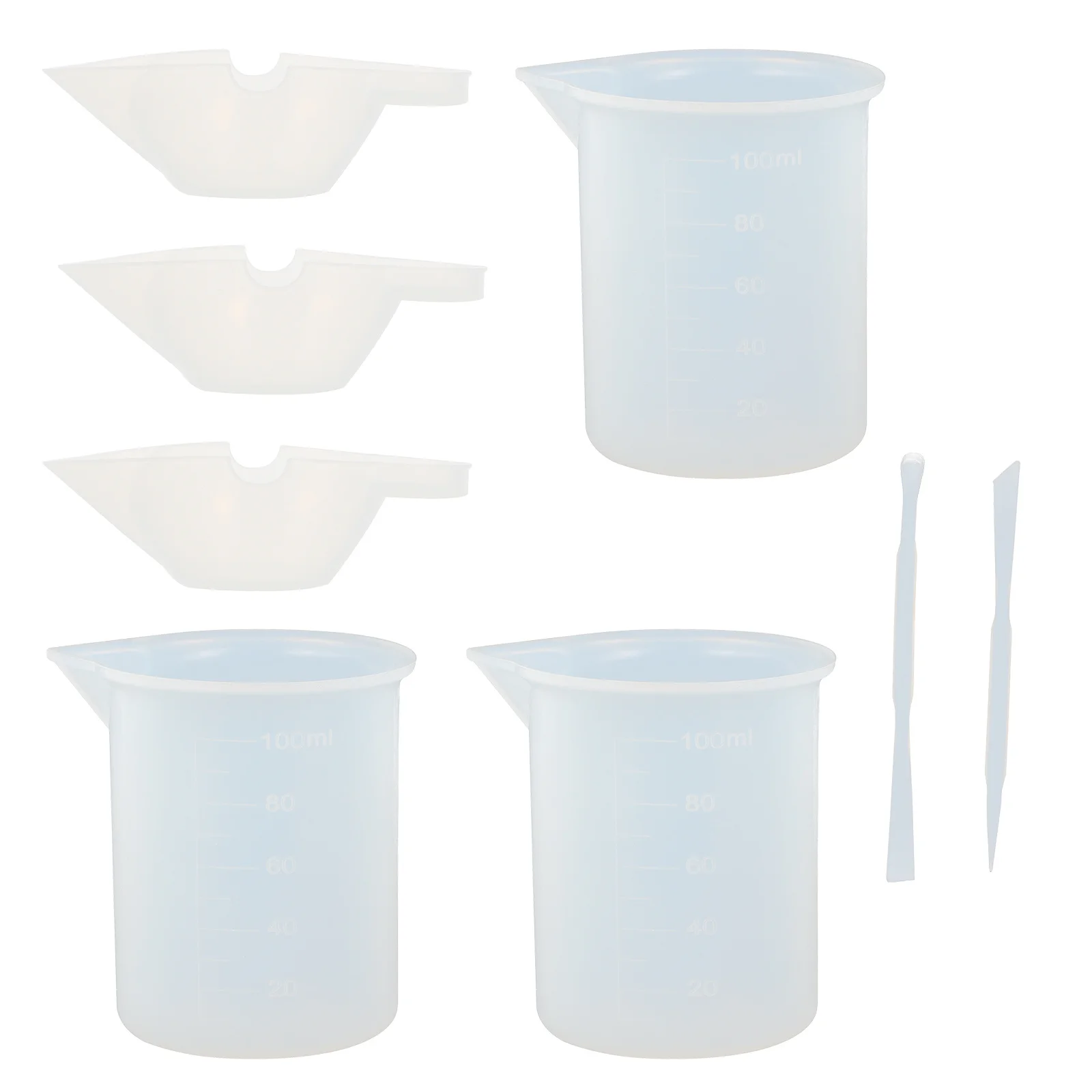 

8Pcs Silicone Pigment Mixing Cups Measuring Stir Bar Tip Stick for Crafts Dispensing Cup Color Mixing Cup Stir Bar