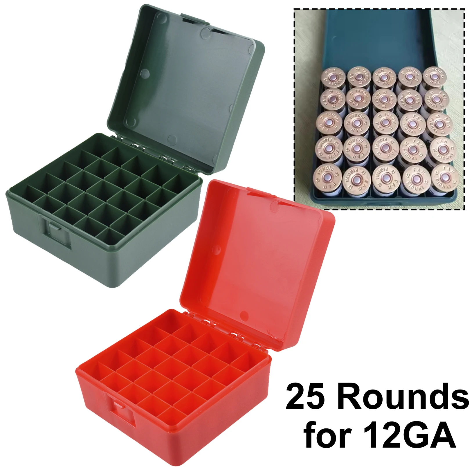 

Тактический флип-топ кейс для патронов 12GA, держатель для патронов, коробка для патронов калибра 12, аксессуары для охоты, 25 патронов