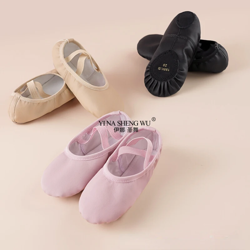 

Балетки из искусственной кожи, танцевальные тапочки, гимнастическая обувь, обувь для джазовых латинских танцев для девочек и мальчиков, балетки из мягкой овчины на шнуровке