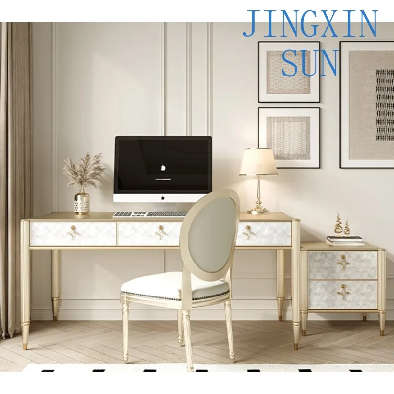 Light Luxury Solid Wood Desk for Home Office Study Computer Desk Living Room Bedroom Table Simple Premium Workstation for