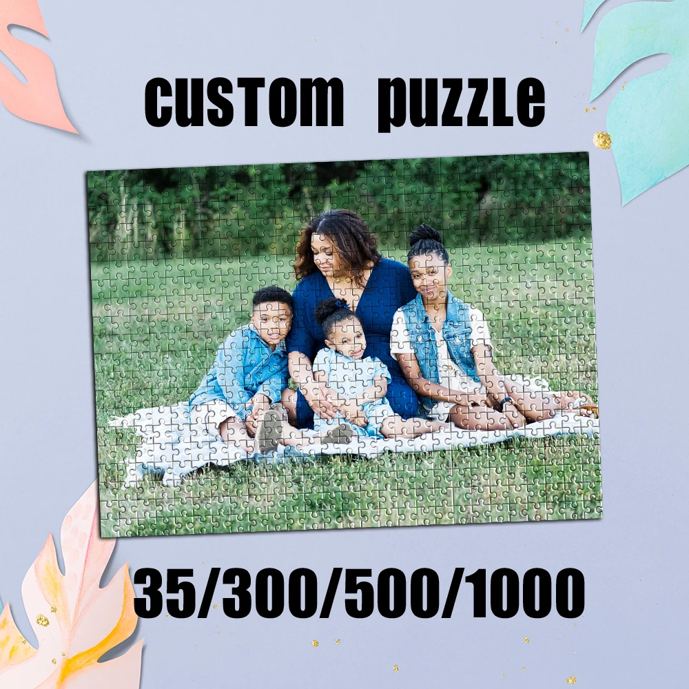 35/150/300pcs family Custom Picture Custom DIY Personalised Photo Puzzles Personalized Poster For Kids Toy Handmade Birthday Gi