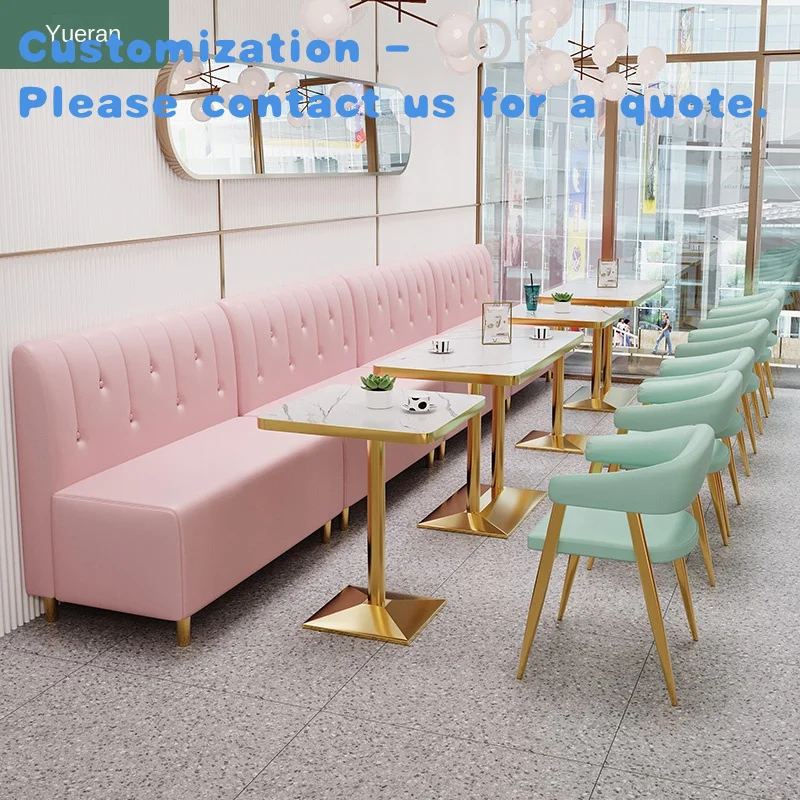 custom.Modern Commercial Furniture Fast Food Snack Restaurants Dessert Milk Tea Shops Red Internet Sofa Set Living Room