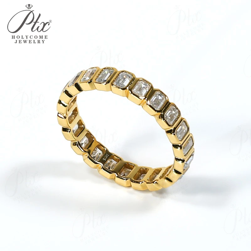 

Кольцо с муассанитом, изумрудная огранка, цвет D, VVS1, прозрачность, 10 карат, 14-каратное золото 18 карат, серебро 925 пробы, обручальное кольцо ​ украшения для женщины с сертификатом