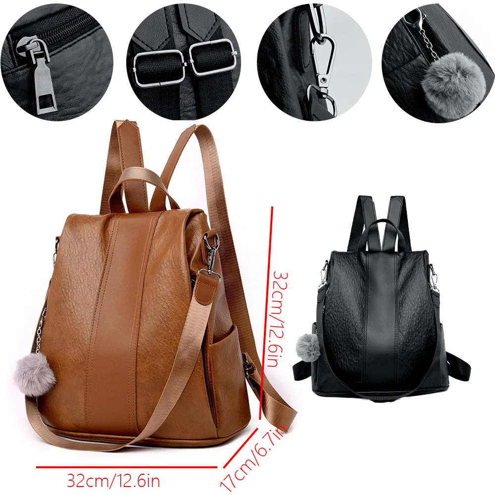 

Рюкзак с защитой от кражи, небольшой рюкзак, мягкая кожа двойного назначения, ретро-рюкзак на одно плечо, для путешествий, высококачественная текстура