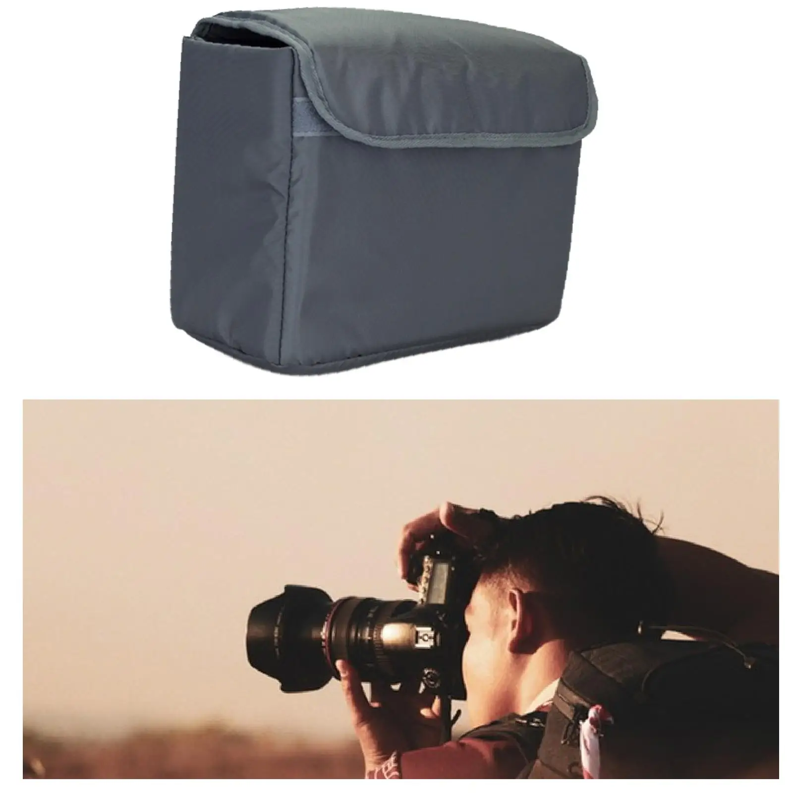 Bolsa para câmera com inserção para fotografia, bolsa acolchoada para câmera DSLR