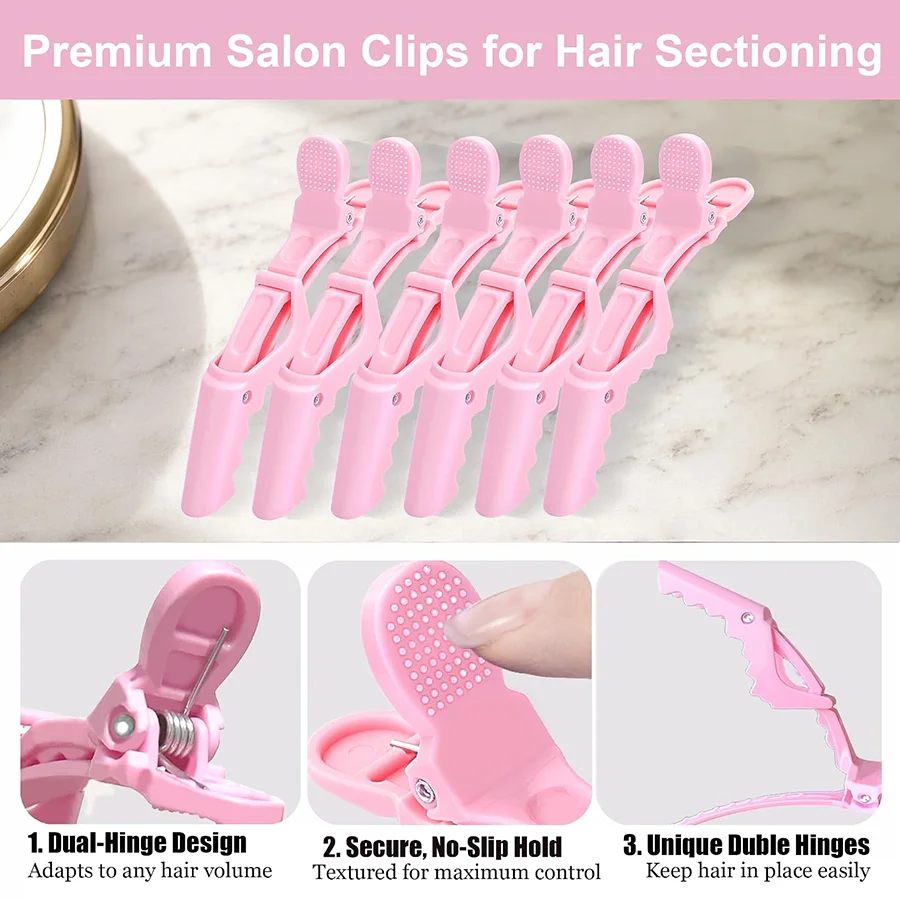 Pink Alligator Hair Clips, styling segmented makeup crocodile clip for Women's Hair, Dyeing Hair Care Partition Positioning