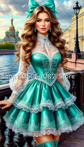 Customized Dreamy Emerald Green Evening Dress High-Neck Lace-Panelled Long-Sleeved Corset-Waisted Short Ball Gown Party Dress