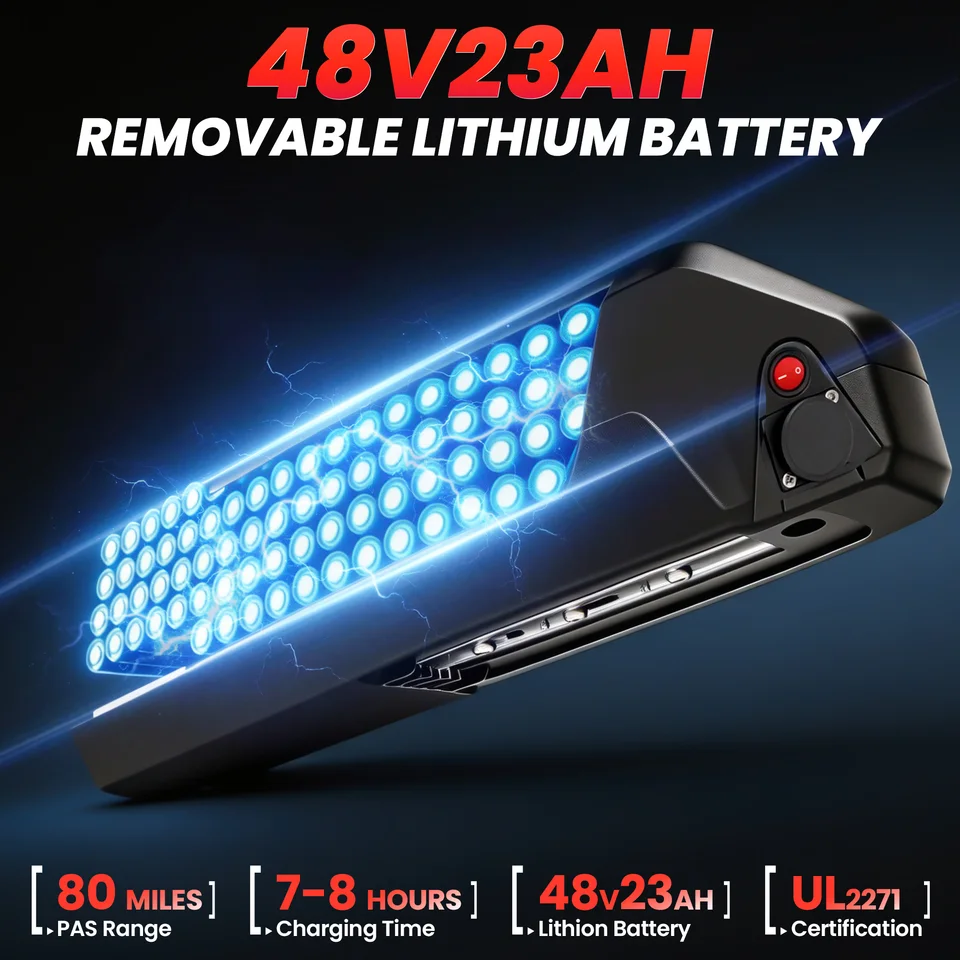 3000W Electric Bike 48V 23Ah Battery 26" 4.0 Fat Tire Ebike 40MPH High Speed Mountain Bicycle Off-Road Snow Bike for Adults image 4