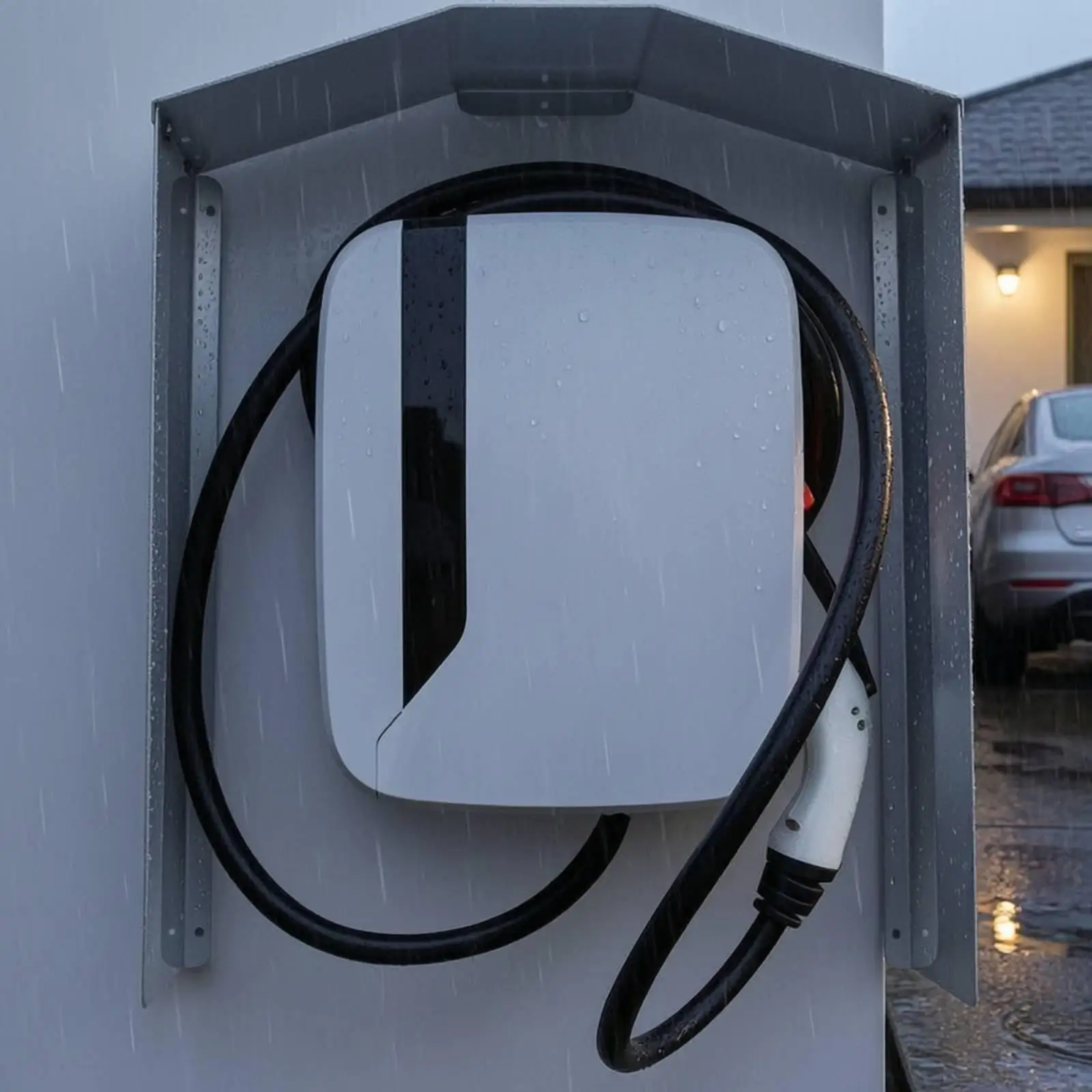 Heavy Duty Charging Pile Cover Waterproof Aluminum Protector for Exterior Electric Charging Port