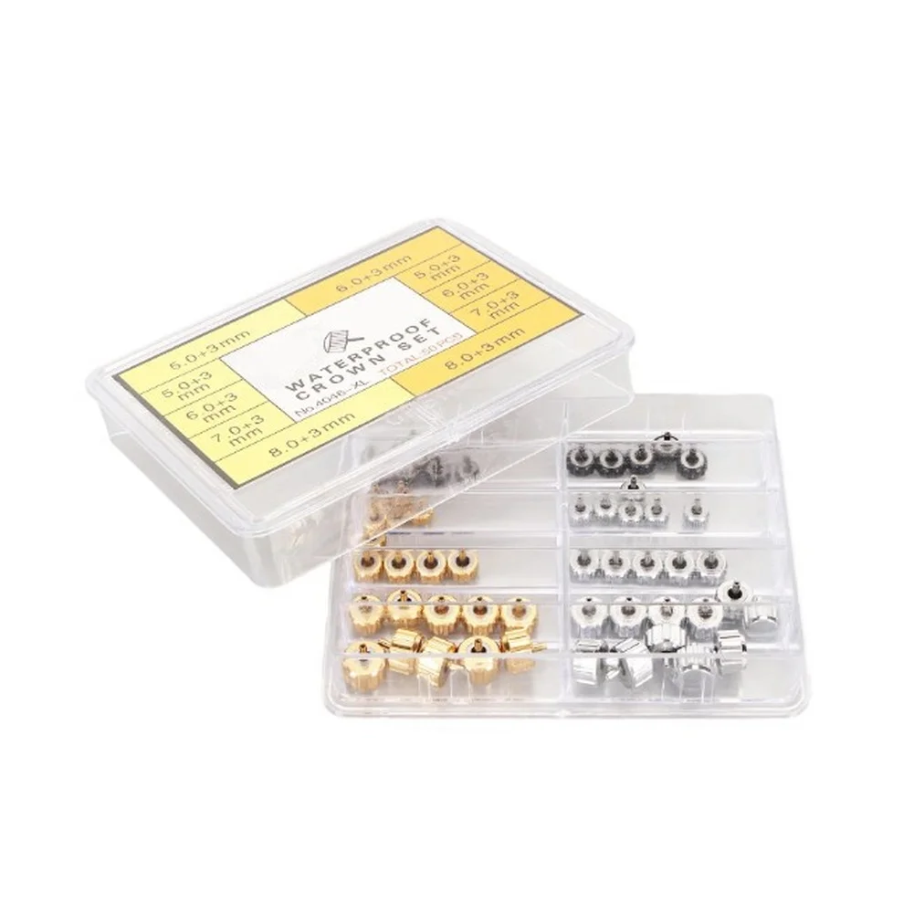 2026 Waterproof Watch Crown Repair Kit NO 4046 XL Copper Stem Replacement For Gold Silver Black Watches Maintenance