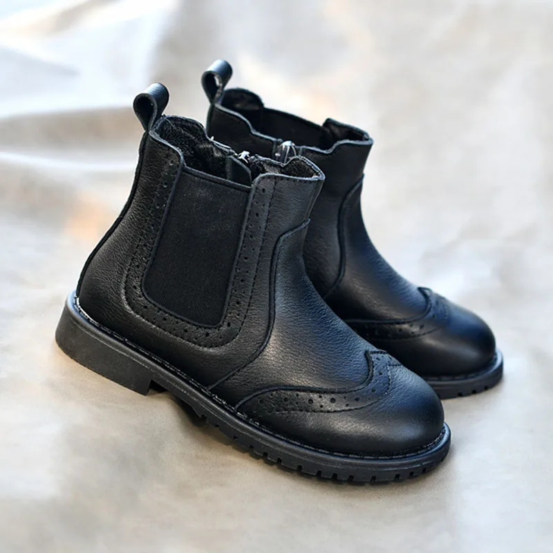 

Сапоги для девочек из натуральной кожи на осень-зиму 2021, детская обувь, детские модные короткие сапоги принцессы из мягкой воловьей кожи CSH1630