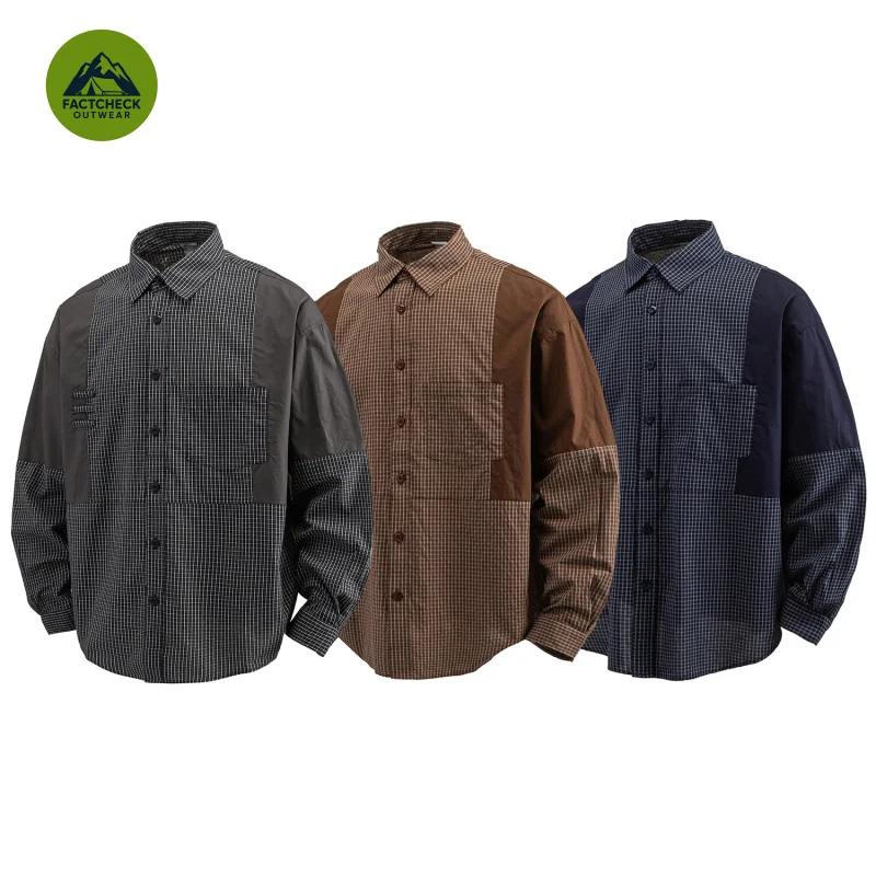 FACTCHECK High Quality EU US Size Retro Plaid Color-Block Work Shirt Unisex Loose-Fit Travel Holiday Casual Long-Sleeve Shirt