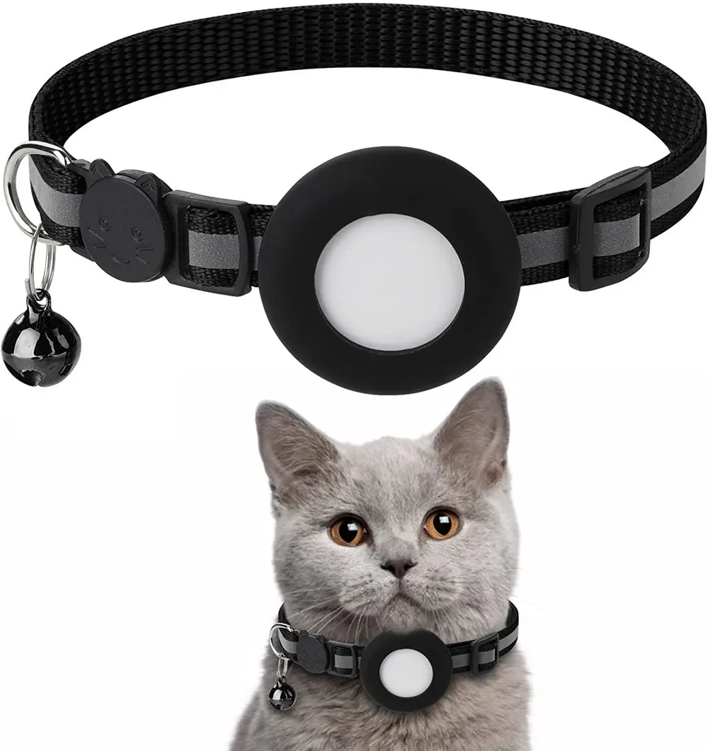 Pet Bluetooth-Compatible with Bell Cute Reflective Bird Anti-Lost Cat Tracking Address Dog Night Footprint Pendant Collar Leads