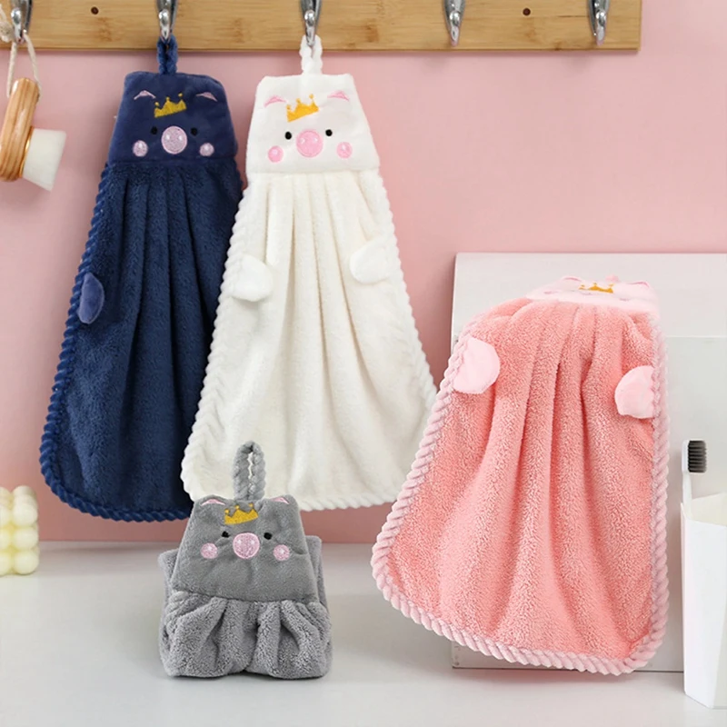 Top!-Hand Towel For Kitchen Bathroom Coral Velvet Microfiber Quick Dry Absorbent Cleaning Cloths Home Bath Terry Towels