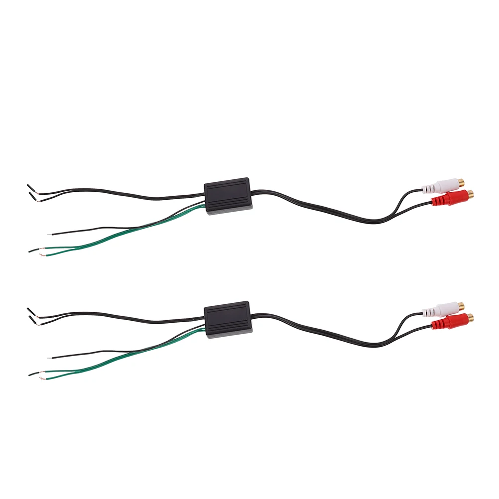 

2Pcs Car Audio Speaker Wire Adapter Cable Line Output Converter Adjustable Volume Control Converter for Subwoofer
