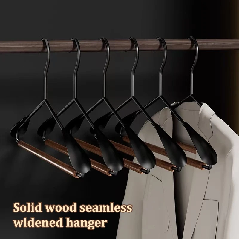 1Pcs Thickened Wide-shoulder Beech Iron Suit Hanger Seamless Non-slip Paint Metal Hanger Home Hotel Dry And Wet Dual-use Hange