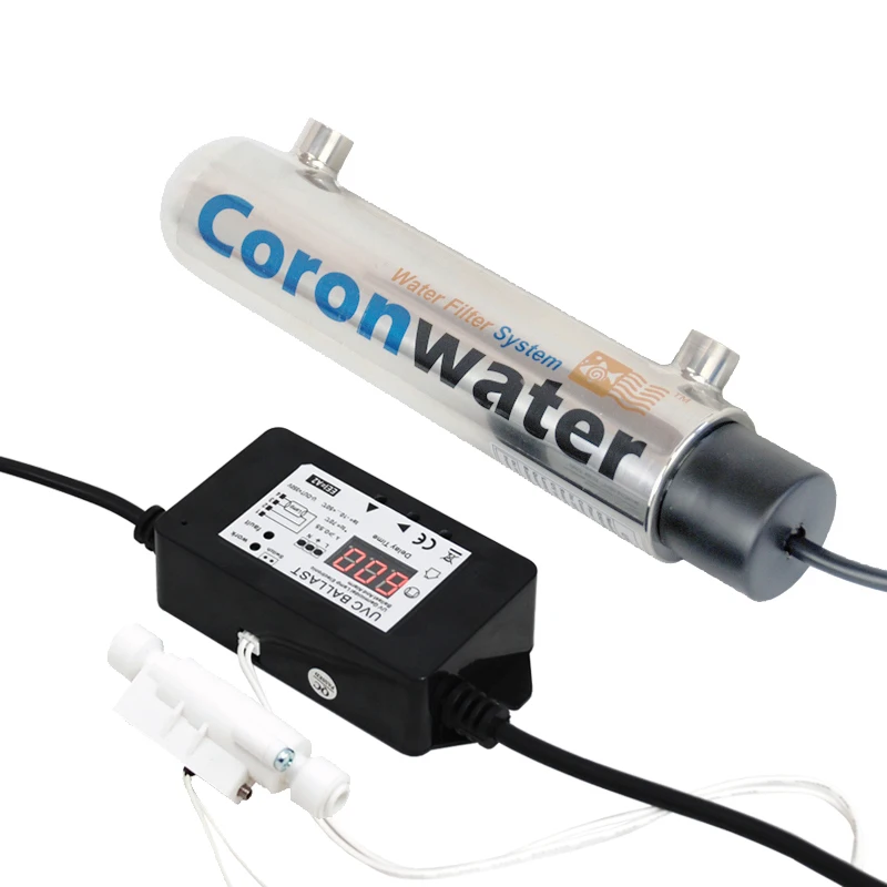 Coronwater 0.5GPM Ultraviolet Water Filter with Flow Switch for Household Water Purification