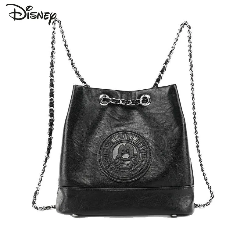 

Mickey New Women's Bucket Bag Fashionable High Quality Girls Backpack Solid Color Versatile Large Capacity Handheld Storage Bag