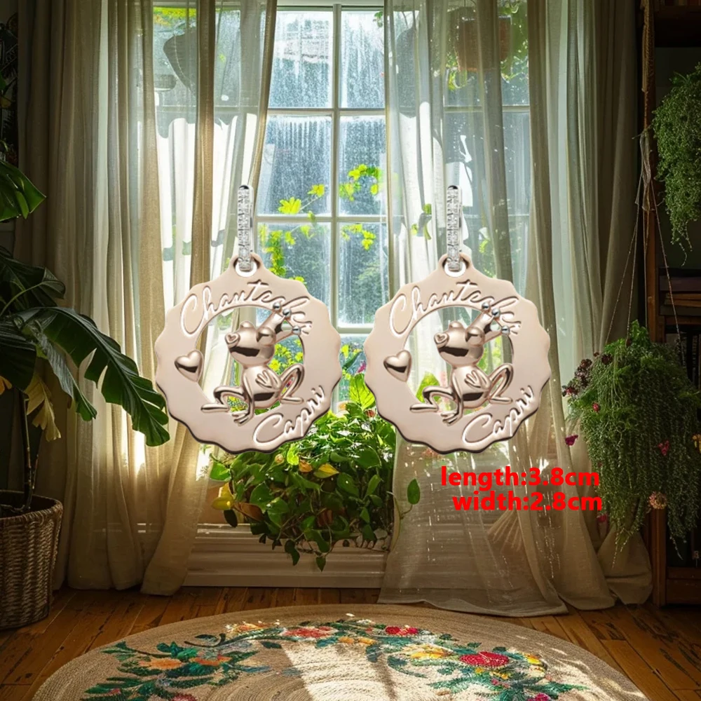 Chanteclers Solid Metal Ear Studs Durable Fine Jewelry Ladies Daily Ornament