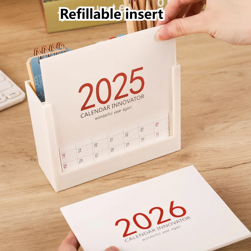 2026 Desk Calendar Gift Box Creative Customization Multifunctional Minimalist Desktop Decor Office Organizer Pen Holder Calendar