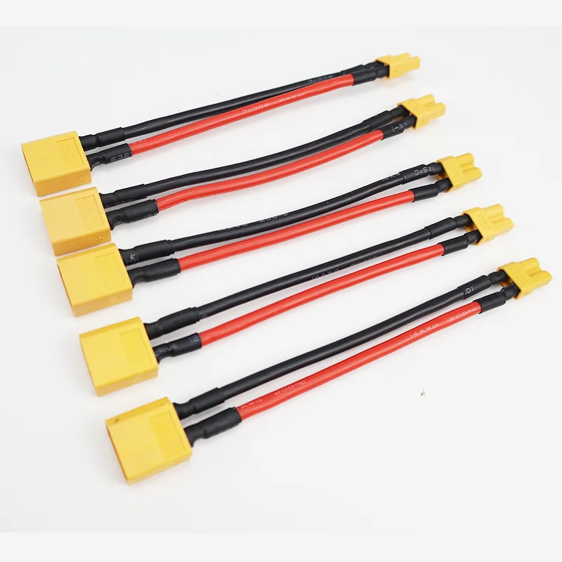 1/5 pces xt60 para xt30 conector adaptador macho/fêmea plug 10cm 14awg cabo de fio de silicone para rc fpv quadcopter cinelog35 drone parte