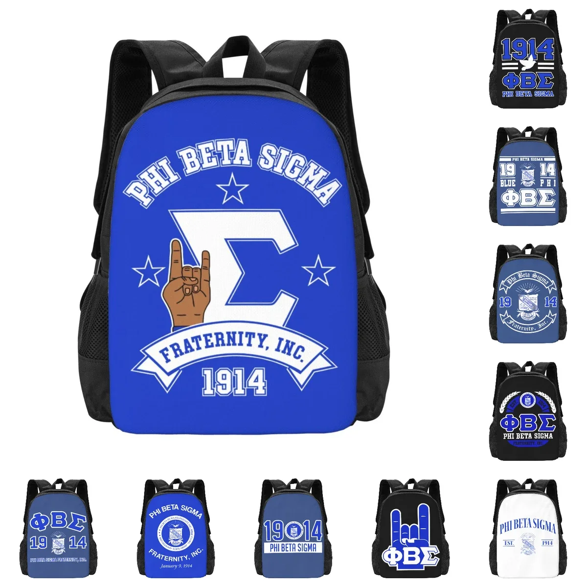 

Phi Beta Sigma PBS Fraternity Travel Laptop Backpack, Business College School Computer Bag Gift for Men & Women