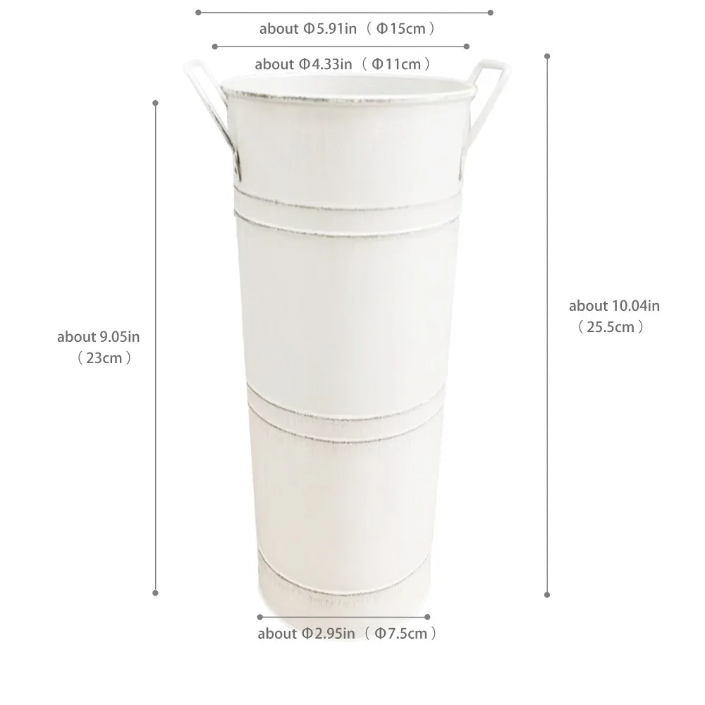 Retro Style Flower Arranging Bucket New Not Easy To Rust Pastoral Style Flower Pot Metal with Handle Iron Vase Office