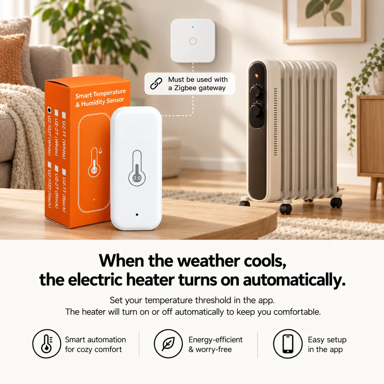 Zigbee Temperatur- und Feuchtigkeitssensor, intelligentes Innenraumthermometer und Hygrometer für Smart Home, Fernbedienung über App, kompatibel mit Yandex Z2M, Smart Life und Alexa. – Detail 11