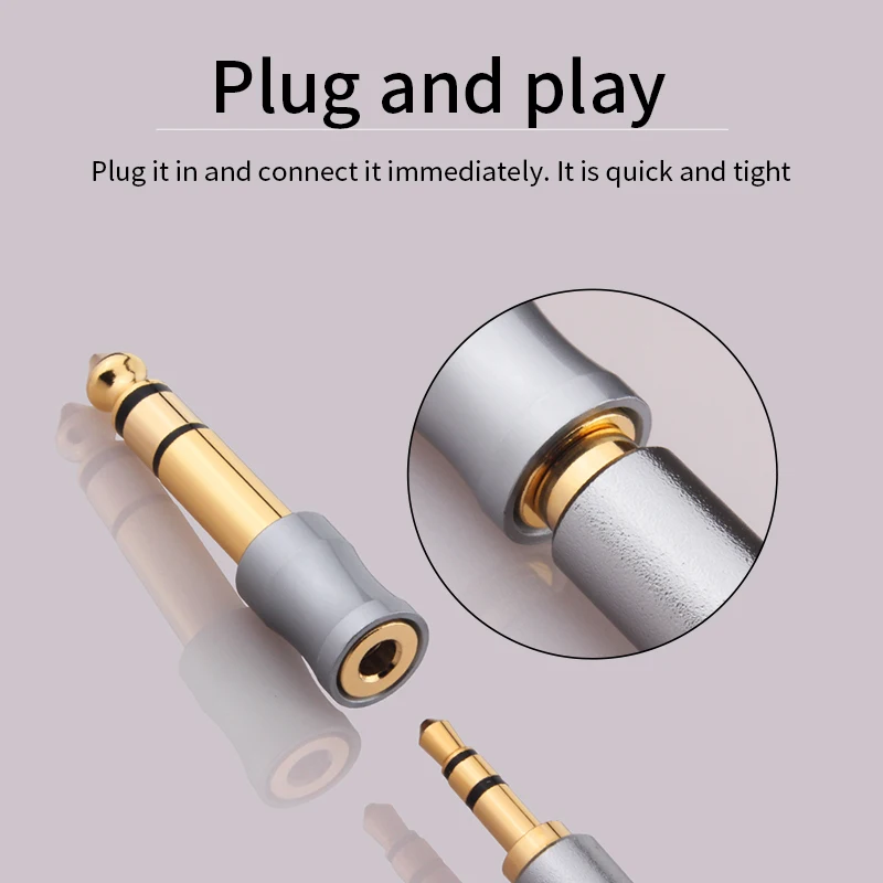 Jack 6.5 6.35mm Male Plug to 3.5mm Female Connector Headphone Amplifier Audio Adapter for Mobile Phone PC Notebook