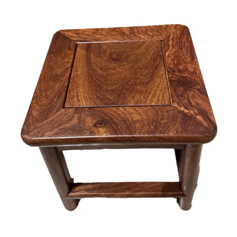 

Hedgehog red sandalwood square stool rosewood solid wood children's small board shoe changing stool