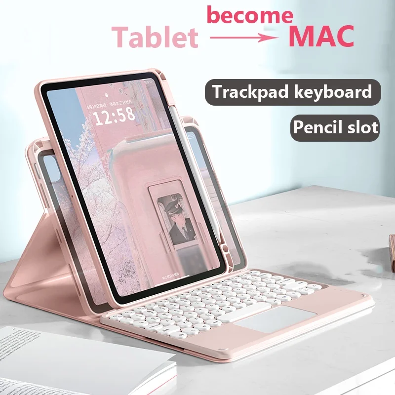 

Touchpad Keyboard for Smausng Galaxy Tab S11 11 inch 2025 X730 A11 Plus S10 Lite S9 S7 S8 S10 FE X520 Rotation Detachable Case