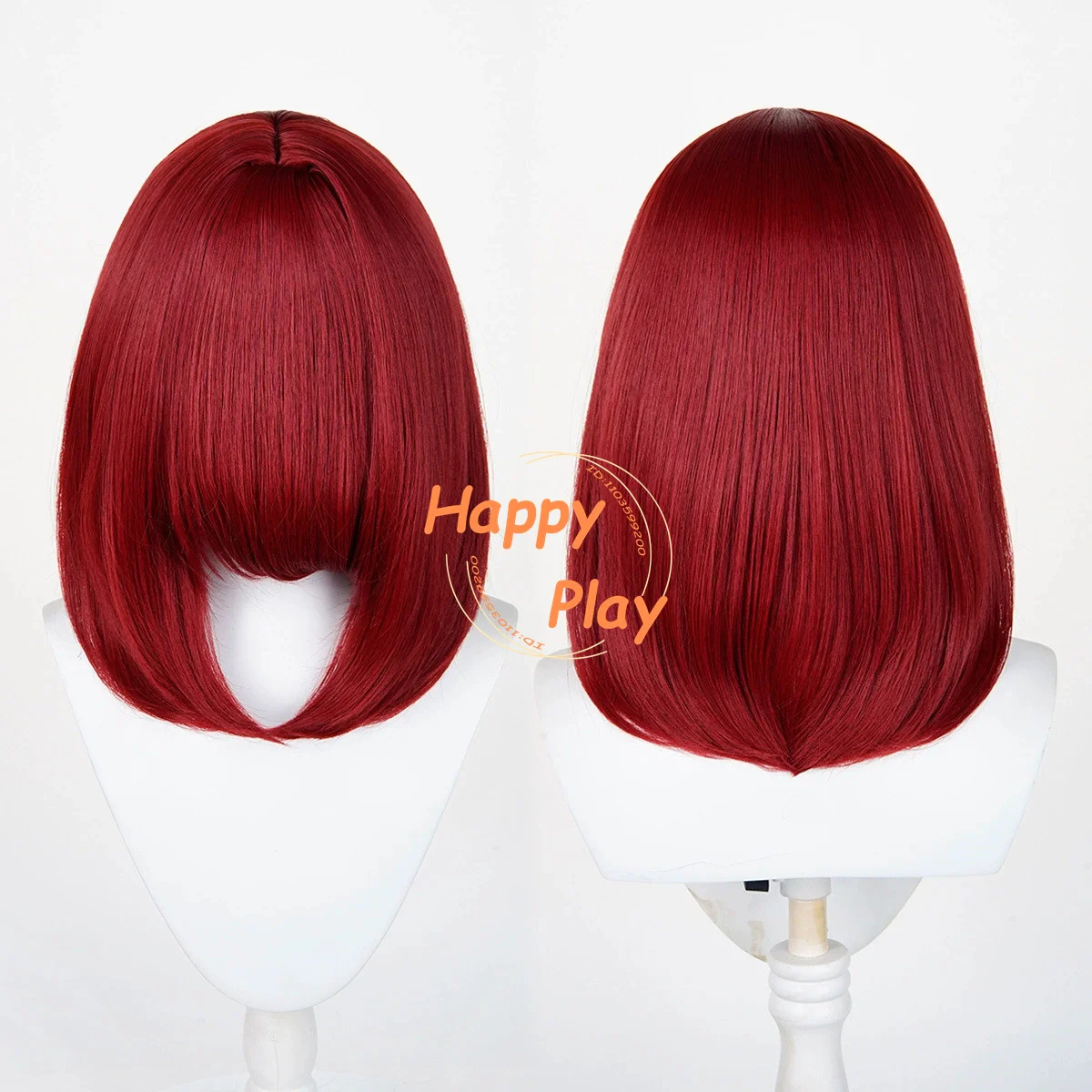 Verbesserte verdickte synthetische 40 cm Anime Cosplay Bob Perücke Mittelteil Universal Basic Perücke Gelb Schwarz Blau 'Hitzebeständiges Haar