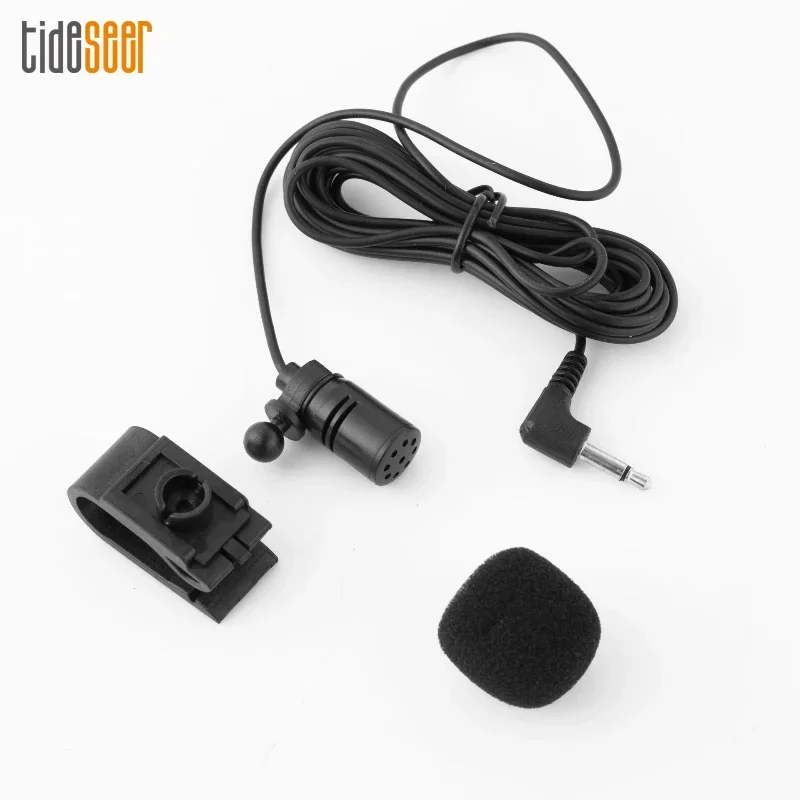 100pcs 3 Meters Long Car Audio Microphone Mini 3.5mm Jack Plug Stereo Mic Wired External Car Microphones for Auto DVD Radio