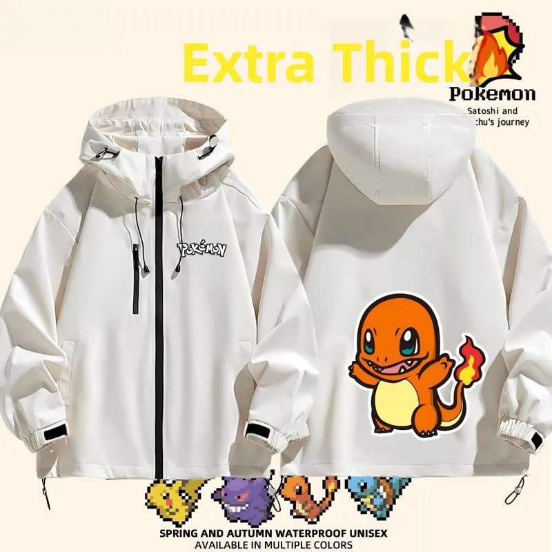 

Thiened Jaet ex Casual Sle Outdoor Waterproof Polyester Fiber Hooded Zipper Closure Cartoon Design for Autu...