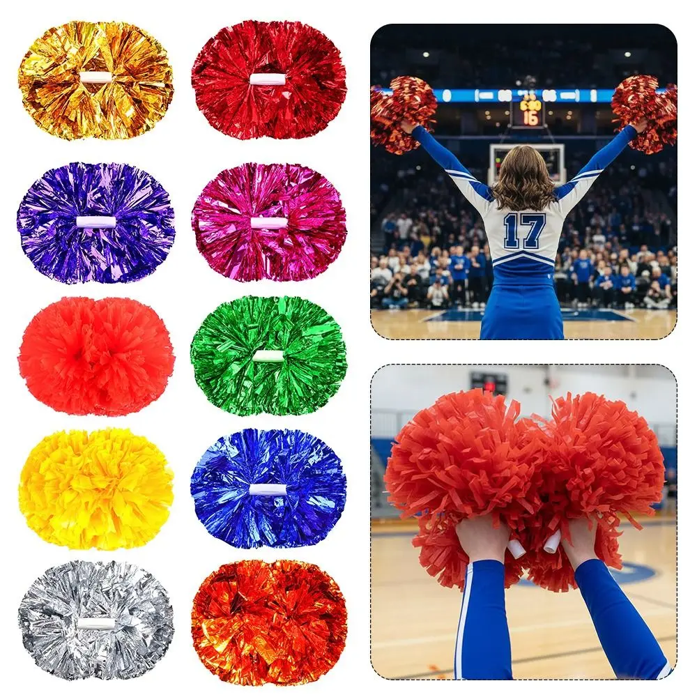Holding 30cm*37cm Flower Ball Multicolors Colorful Cheerleader Pom Poms Come On Props PET Dance Props Club Supplies