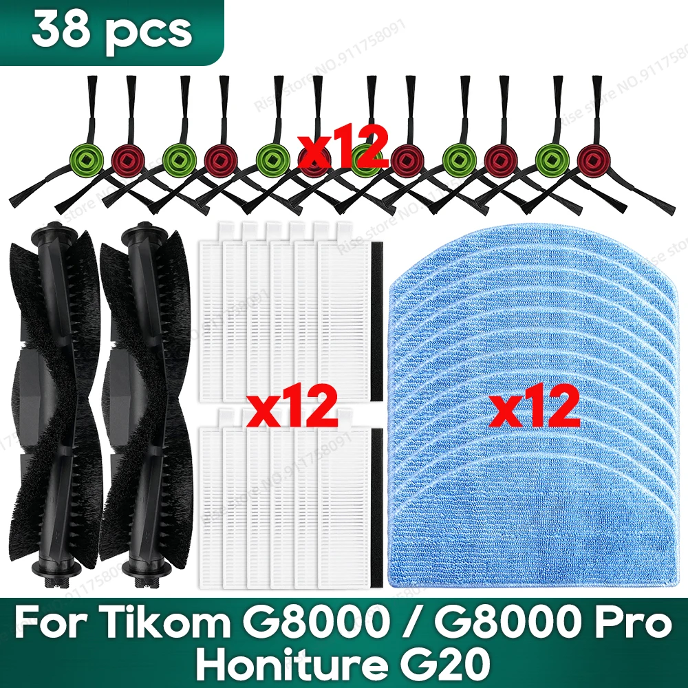 Compatible For Tikom G8000 / G8000 Pro, Honiture G20 Pro, Laresar Evol 3 3S Replacement Parts  Main Brush Hepa Filter Mop Cloths