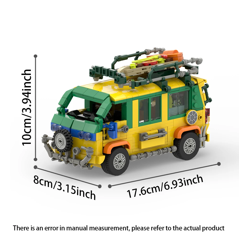 City Turtles Pizza Truck Building Blocks Set for Boys Adutls Anime Figures Ninja Construction Set Collection Toys Kid Xmas Gift