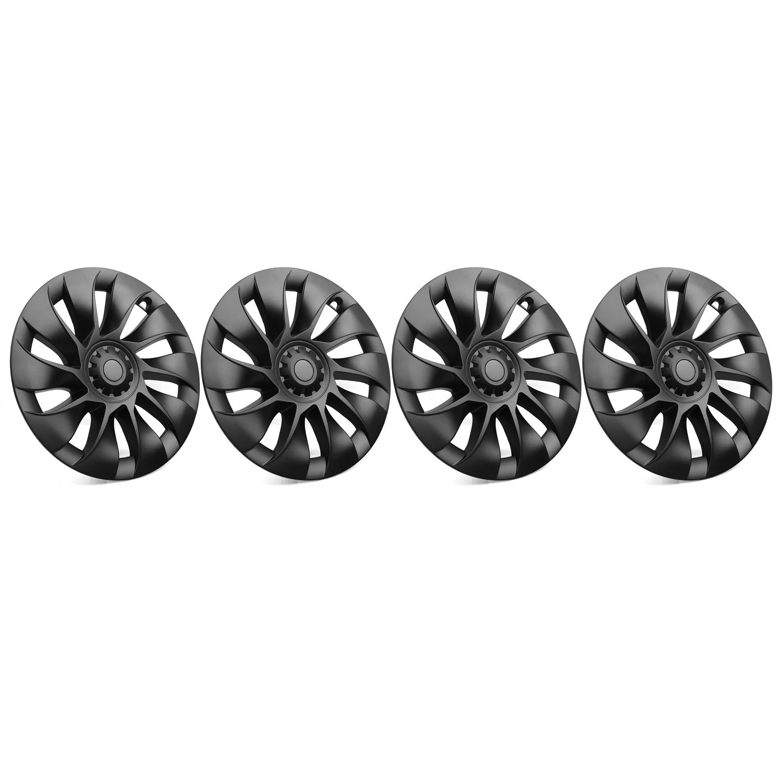 4 Pieces Car Wheel Hubcap 20 Inch Rim Cover Hub Cap Automotive Part Whirlwind Style Matte Black For Tesla Model Y 2020-2024