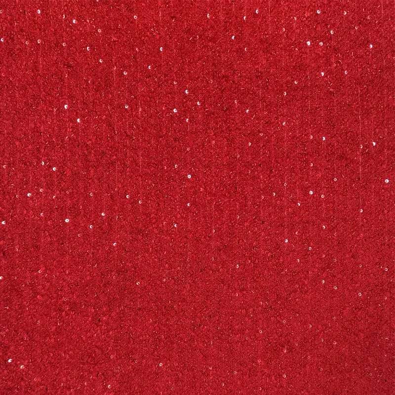 

Черная/красная твидовая ткань с пайетками и окрашенной пряжей для женских осенних курток, платьев, костюмов, пальто, материал для шитья своими руками