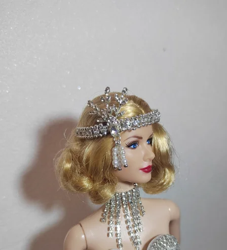 Need 15days process time New Handmade Toy necklace Earrings Crystal diamond accessories for your 1/6 scale BB FR dolls BBMOD32