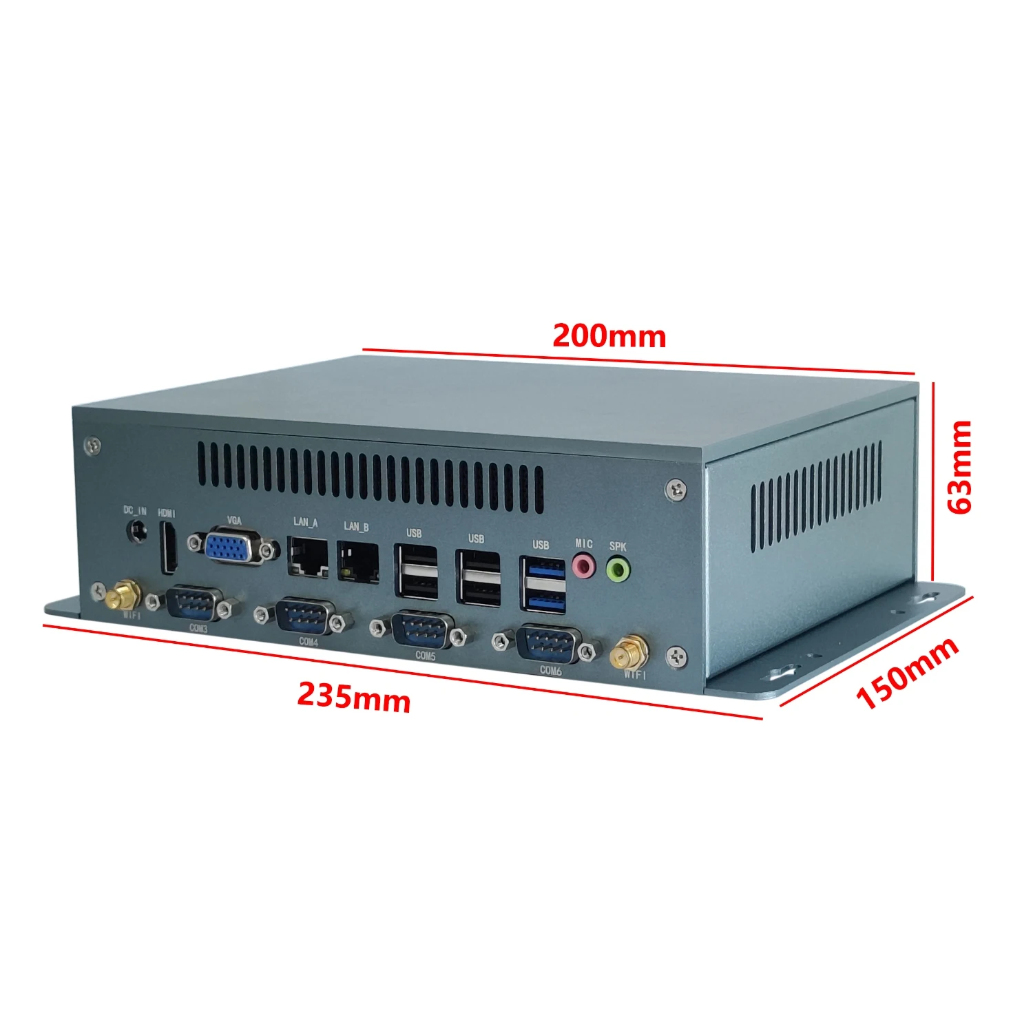 Core I7 10710U Industrial Mini PC 6COM 4LAN 8USB 4K VGA Windows 11 Desktop Computer for IoT Automation and CNC Control