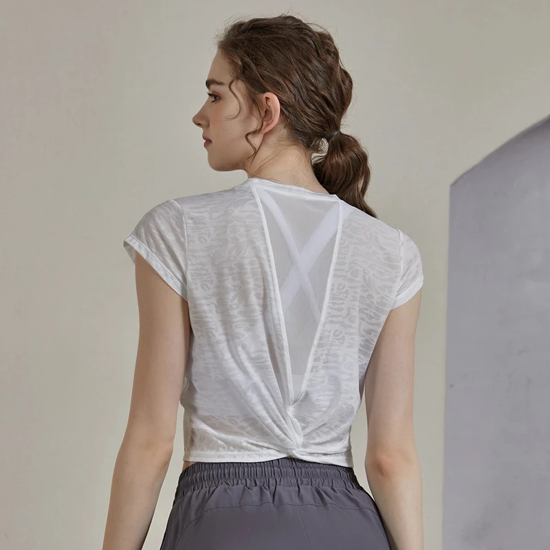 Summer Translucent Mesh Breathable Sport Shirts For Women Fitness Jersey Gym Short Sleeve Yoga Tops Female Workout T-Shirt Tee