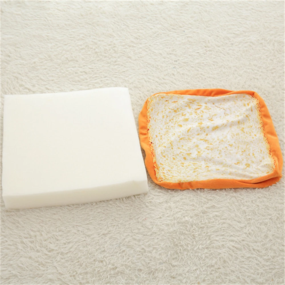 Creative Toast Bread Cat Bed Cushion Warm Puppy Kitten Nest Pet Sleeping Mat Removable Cover Small Dogs Kennel Mattress