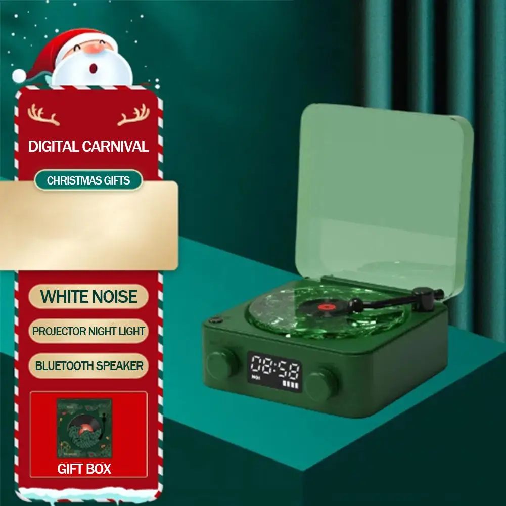 Wave Vinyl Record Player Wireless Retro Sleep Aid Speaker Noise White Style Bluetooth Music Christmas With Center Lights O1l9